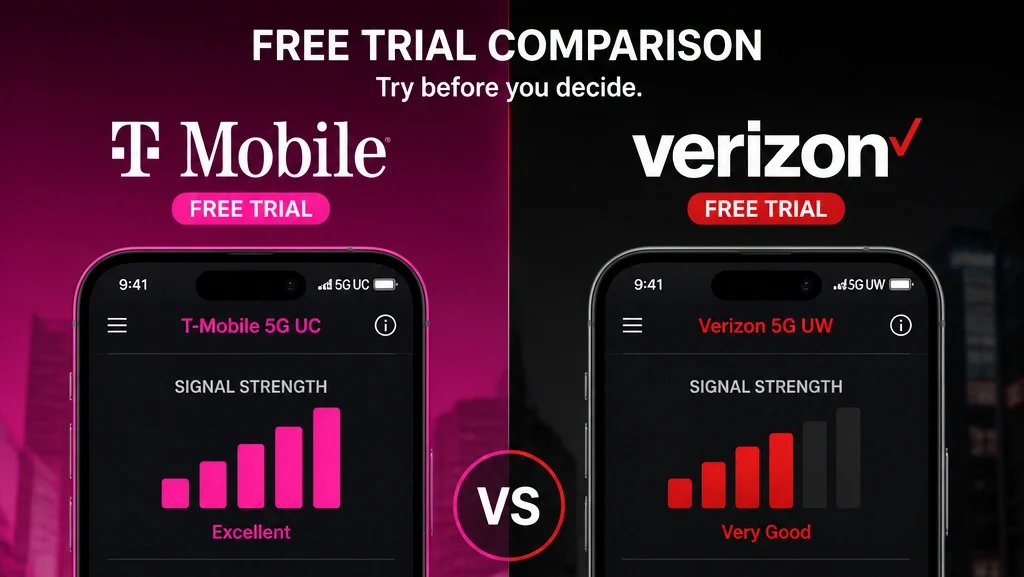 T-Mobile vs Verizon free trials compared