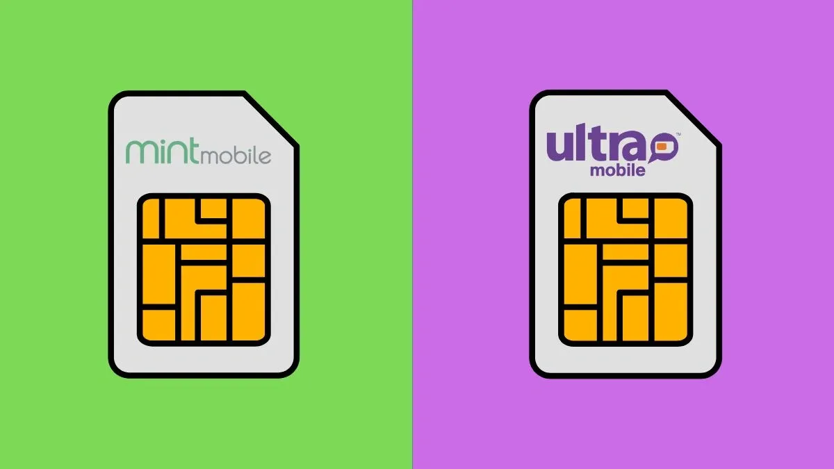 Ultra Mobile and Mint Mobile SIM kits side by side