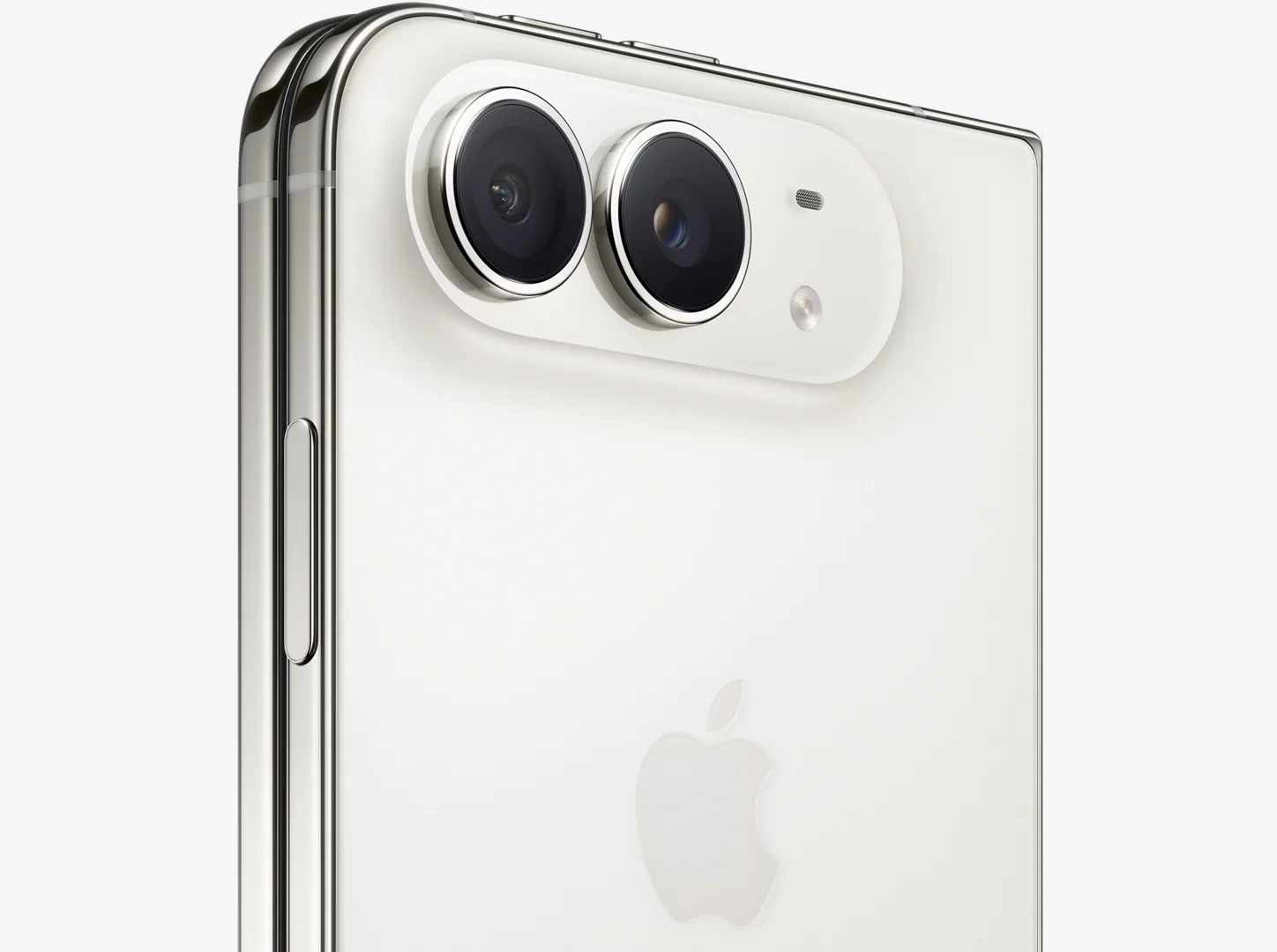 Back of the iPhone Duo in Star White showing its two cameras