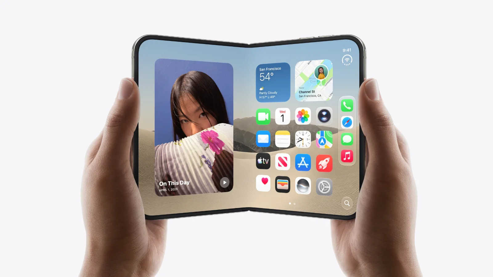 iPhone Duo held open in two hands