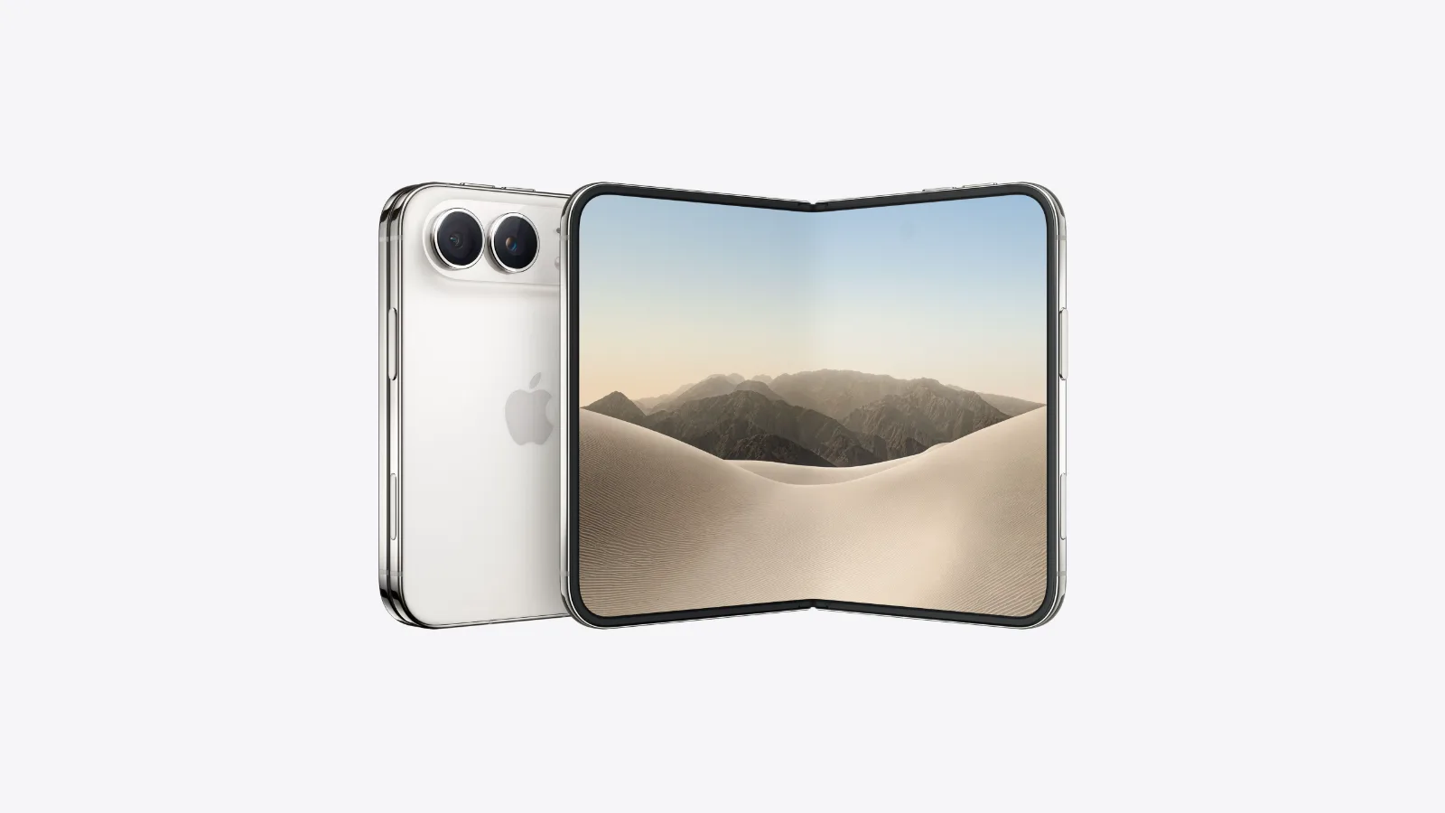 iPhone Duo in Star White, folded and open